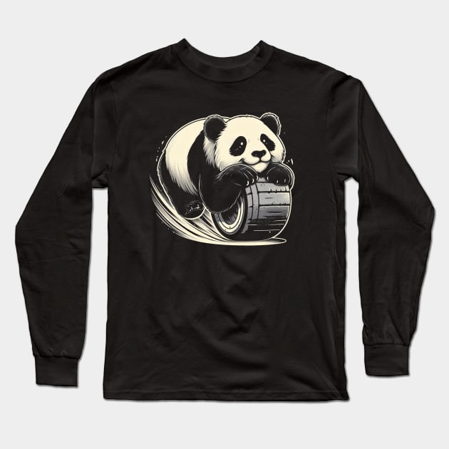 A Cute Panda Rolling Long Sleeve T-Shirt by SimpliPrinter